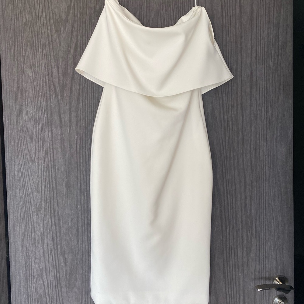 Strapless white dress